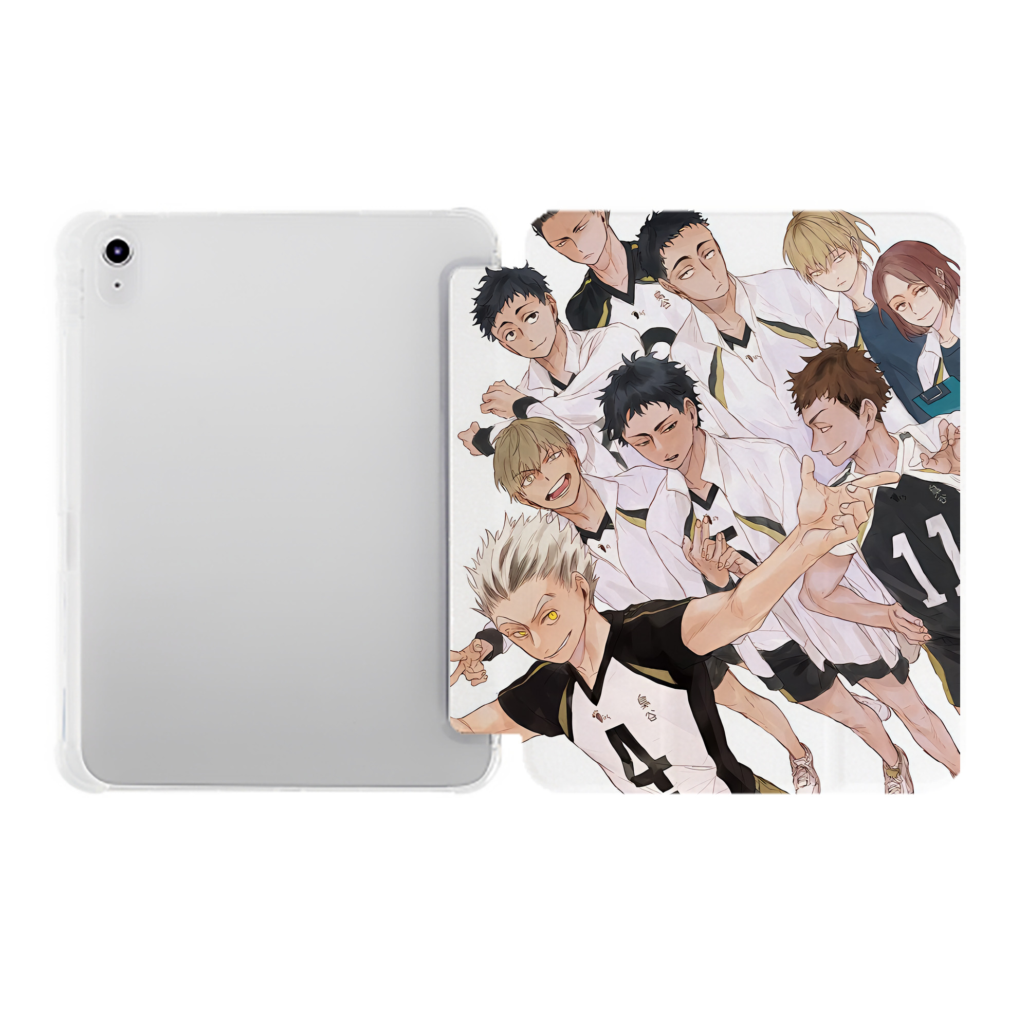 （画像用） ハイキュー!! Haikyu!! IPad ケース ペン収納付き 三つ折りスタンド PUレザー×シリコン 対応機種9.5/10.5/10.9インチ